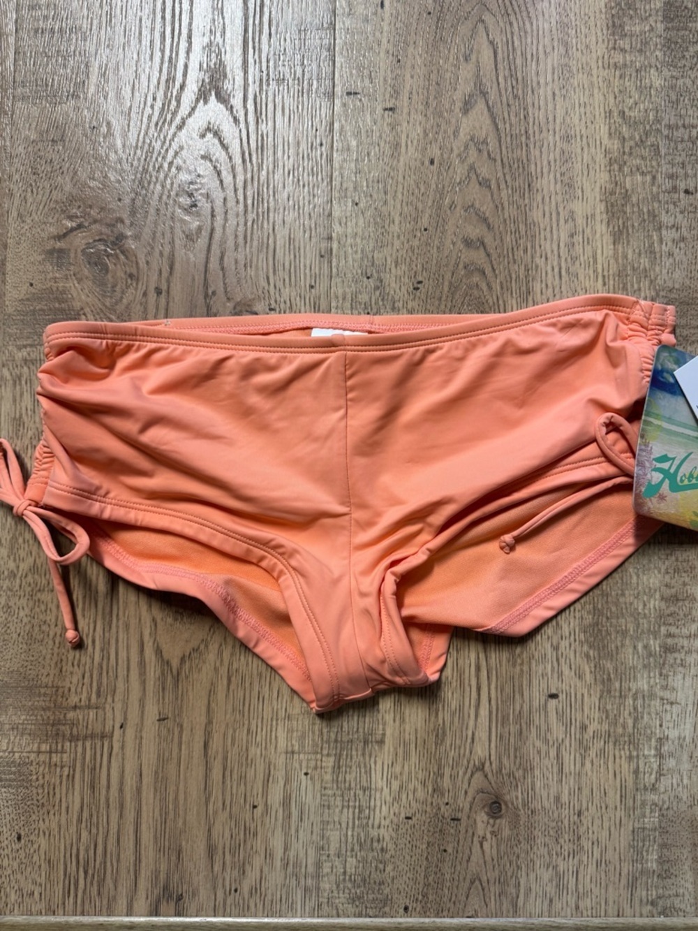 Hobie Bikini Bottom Peach Side Tie Boyshort Cheeky Size M NWT - Picture 3 of 9